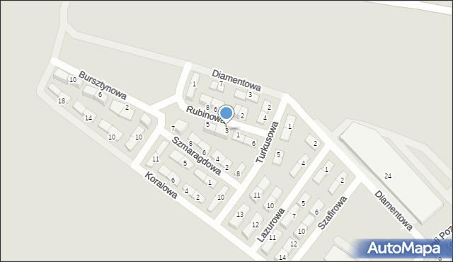 Pleszew, Rubinowa, 3, mapa Pleszew