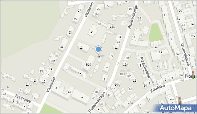 Płońsk, Rutkowskiego Leona, dr., 9a, mapa Płońsk