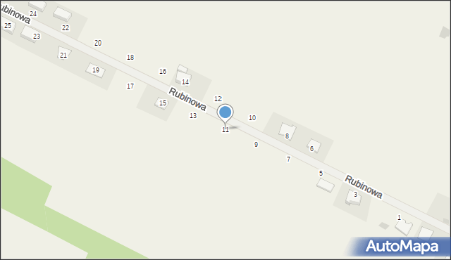 Porzecze, Rubinowa, 11, mapa Porzecze