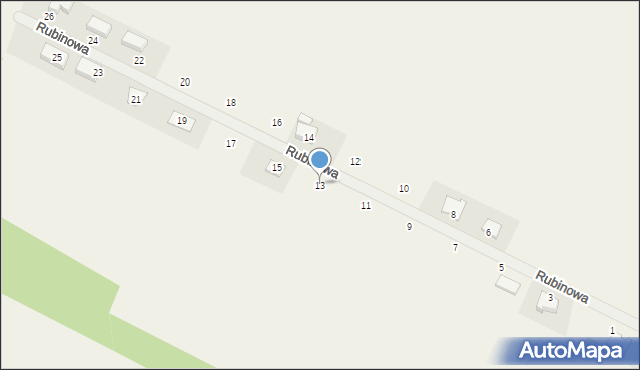 Porzecze, Rubinowa, 13, mapa Porzecze
