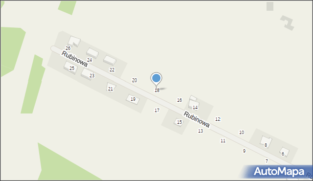 Porzecze, Rubinowa, 18, mapa Porzecze
