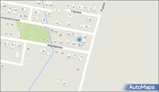 Poznań, Rubież, 91, mapa Poznania