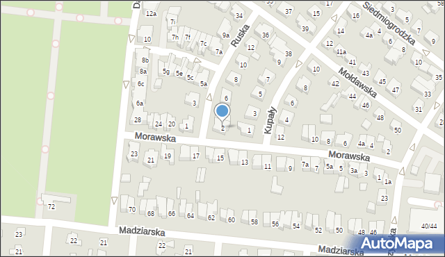 Poznań, Ruska, 2, mapa Poznania