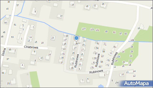 Przeginia Duchowna, Rubinowa, 25, mapa Przeginia Duchowna