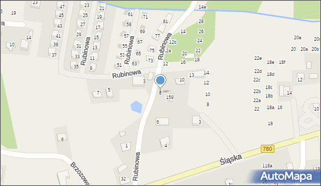 Przeginia Duchowna, Rubinowa, 8, mapa Przeginia Duchowna