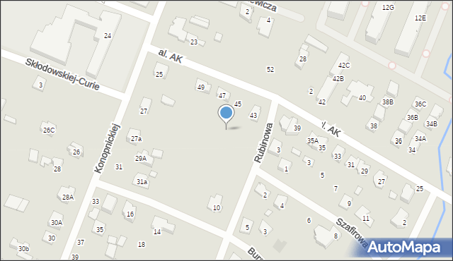 Radzymin, Rubinowa, 2a, mapa Radzymin