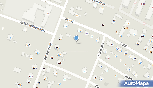 Radzymin, Rubinowa, 2b, mapa Radzymin