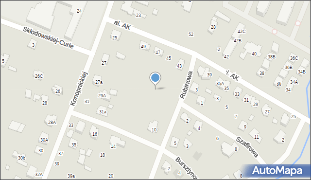 Radzymin, Rubinowa, 4a, mapa Radzymin