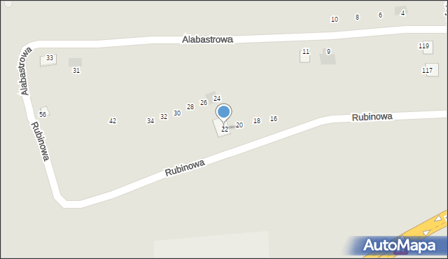 Ropczyce, Rubinowa, 22, mapa Ropczyce