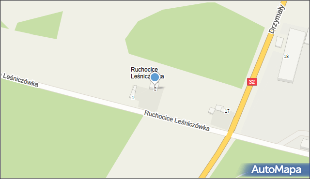 Ruchocice Leśniczówka, Ruchocice Leśniczówka, 2, mapa Ruchocice Leśniczówka