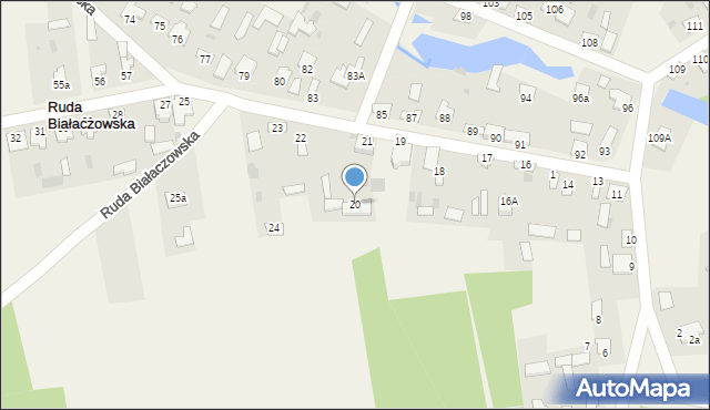 Ruda Białaczowska, Ruda Białaczowska, 20, mapa Ruda Białaczowska