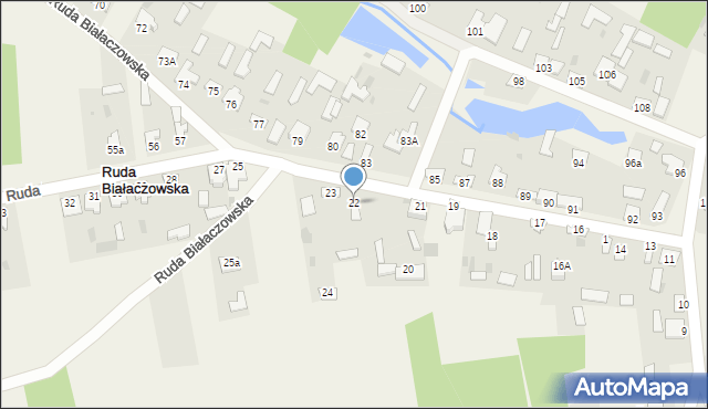 Ruda Białaczowska, Ruda Białaczowska, 22, mapa Ruda Białaczowska