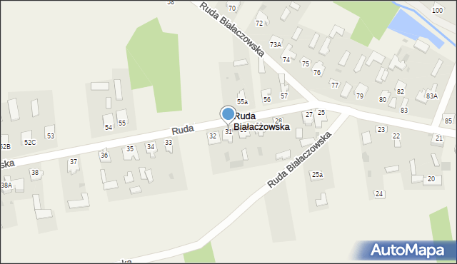 Ruda Białaczowska, Ruda Białaczowska, 31, mapa Ruda Białaczowska
