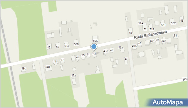 Ruda Białaczowska, Ruda Białaczowska, 43, mapa Ruda Białaczowska