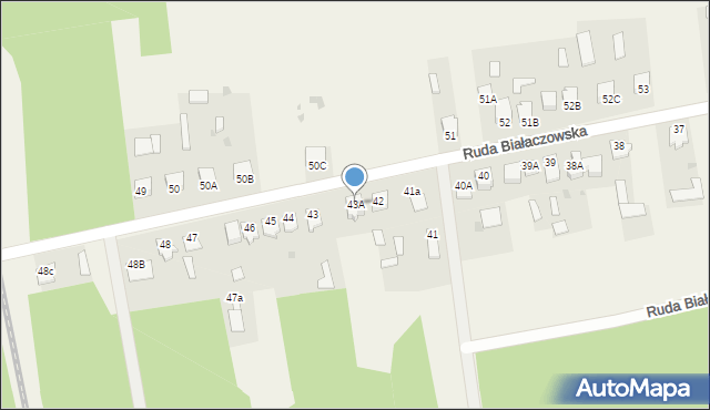 Ruda Białaczowska, Ruda Białaczowska, 43A, mapa Ruda Białaczowska