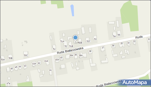 Ruda Białaczowska, Ruda Białaczowska, 52A, mapa Ruda Białaczowska