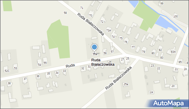 Ruda Białaczowska, Ruda Białaczowska, 55a, mapa Ruda Białaczowska