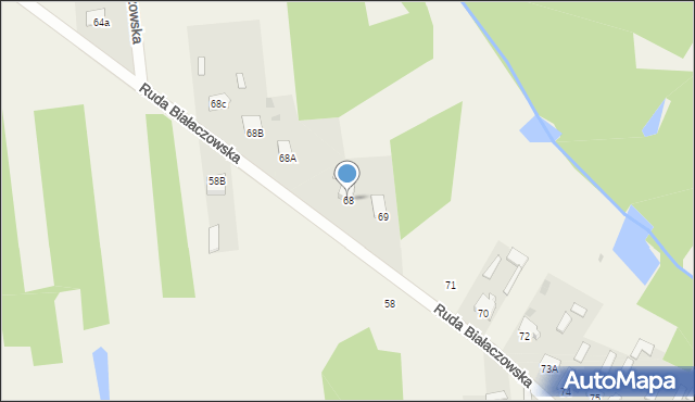 Ruda Białaczowska, Ruda Białaczowska, 68, mapa Ruda Białaczowska