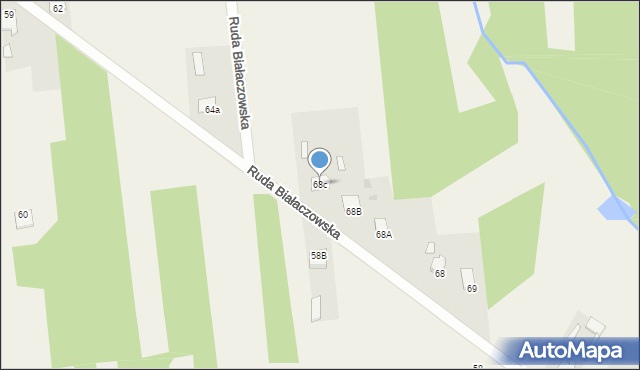 Ruda Białaczowska, Ruda Białaczowska, 68c, mapa Ruda Białaczowska