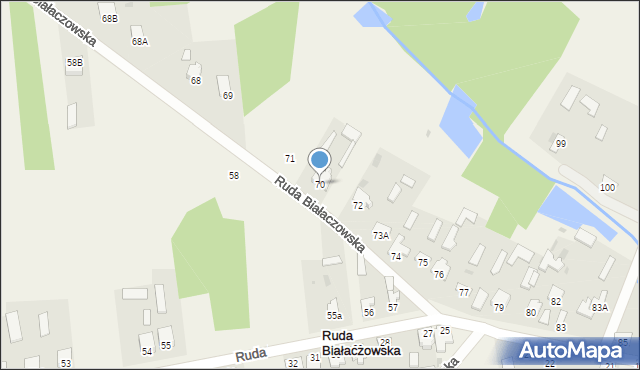 Ruda Białaczowska, Ruda Białaczowska, 70, mapa Ruda Białaczowska