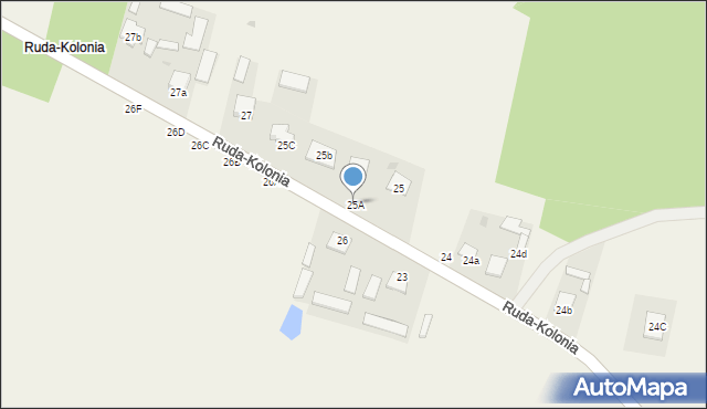 Ruda-Kolonia, Ruda-Kolonia, 25A, mapa Ruda-Kolonia