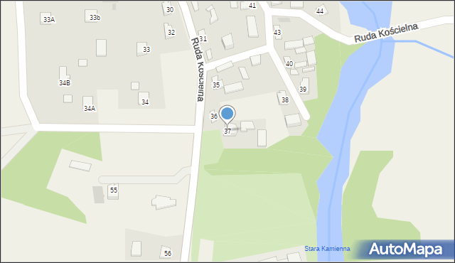 Ruda Kościelna, Ruda Kościelna, 37, mapa Ruda Kościelna