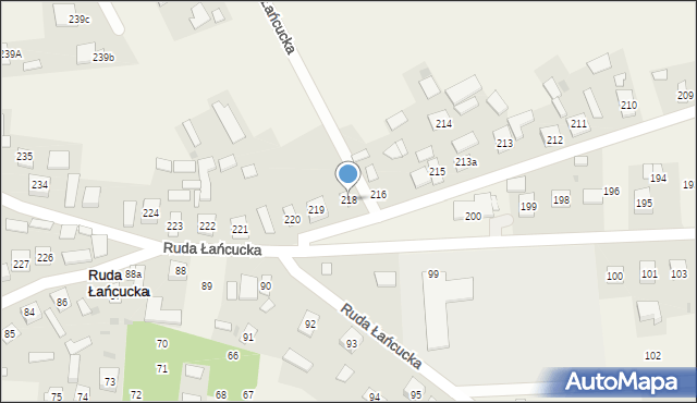 Ruda Łańcucka, Ruda Łańcucka, 218, mapa Ruda Łańcucka