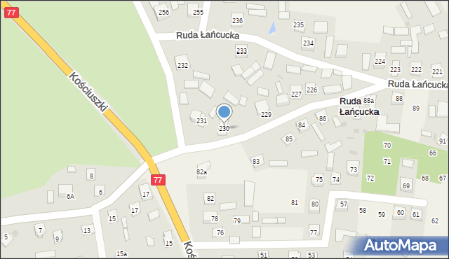 Ruda Łańcucka, Ruda Łańcucka, 230, mapa Ruda Łańcucka