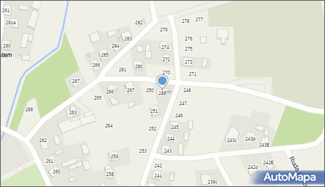 Ruda Łańcucka, Ruda Łańcucka, 249, mapa Ruda Łańcucka