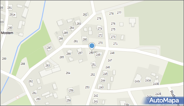 Ruda Łańcucka, Ruda Łańcucka, 250, mapa Ruda Łańcucka