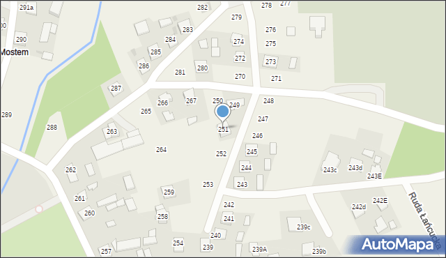 Ruda Łańcucka, Ruda Łańcucka, 251, mapa Ruda Łańcucka