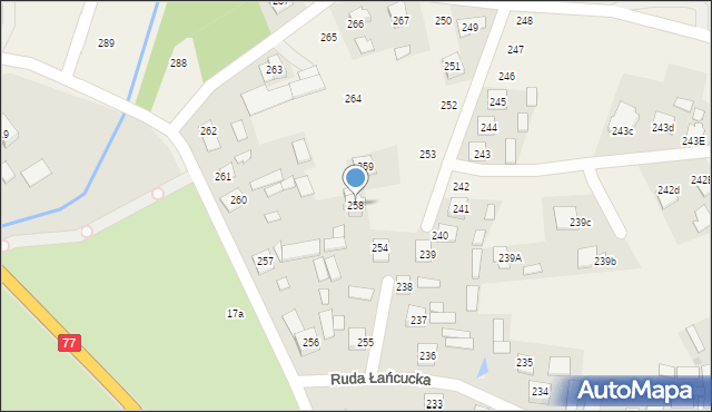 Ruda Łańcucka, Ruda Łańcucka, 258, mapa Ruda Łańcucka
