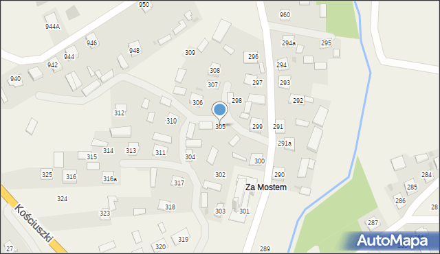 Ruda Łańcucka, Ruda Łańcucka, 305, mapa Ruda Łańcucka