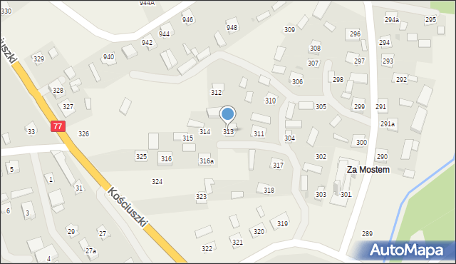 Ruda Łańcucka, Ruda Łańcucka, 313, mapa Ruda Łańcucka