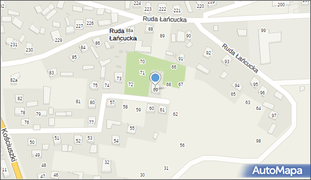 Ruda Łańcucka, Ruda Łańcucka, 69, mapa Ruda Łańcucka