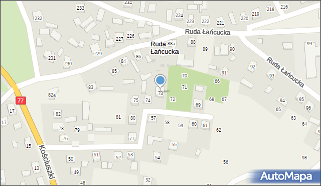 Ruda Łańcucka, Ruda Łańcucka, 73, mapa Ruda Łańcucka