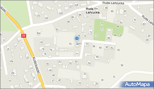 Ruda Łańcucka, Ruda Łańcucka, 80, mapa Ruda Łańcucka