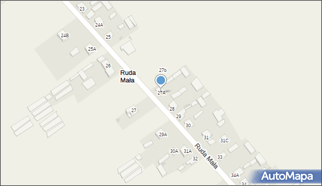 Ruda Mała, Ruda Mała, 27A, mapa Ruda Mała