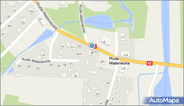 Ruda Maleniecka, Ruda Maleniecka, 49, mapa Ruda Maleniecka