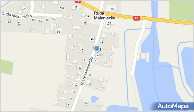 Ruda Maleniecka, Ruda Maleniecka, 5, mapa Ruda Maleniecka