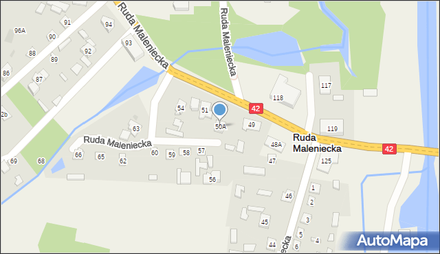 Ruda Maleniecka, Ruda Maleniecka, 50A, mapa Ruda Maleniecka