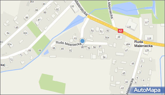 Ruda Maleniecka, Ruda Maleniecka, 60, mapa Ruda Maleniecka