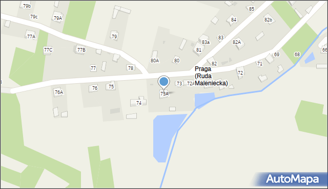 Ruda Maleniecka, Ruda Maleniecka, 73A, mapa Ruda Maleniecka