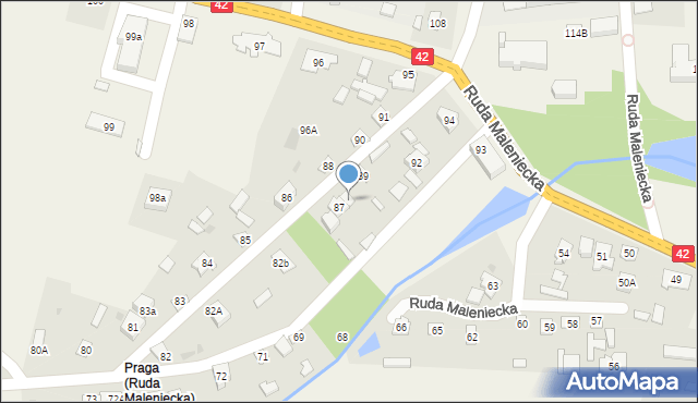 Ruda Maleniecka, Ruda Maleniecka, 87A, mapa Ruda Maleniecka