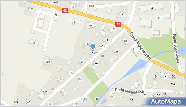 Ruda Maleniecka, Ruda Maleniecka, 88, mapa Ruda Maleniecka