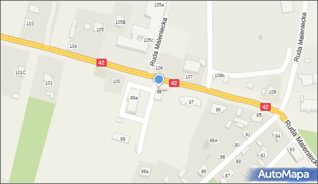 Ruda Maleniecka, Ruda Maleniecka, 98, mapa Ruda Maleniecka
