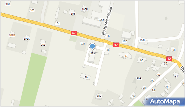 Ruda Maleniecka, Ruda Maleniecka, 99a, mapa Ruda Maleniecka