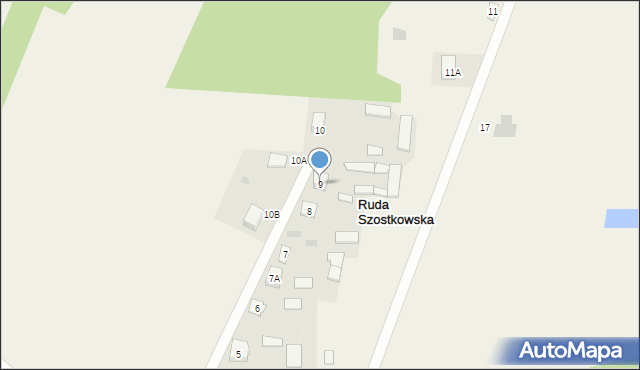Ruda Szostkowska, Ruda Szostkowska, 9, mapa Ruda Szostkowska