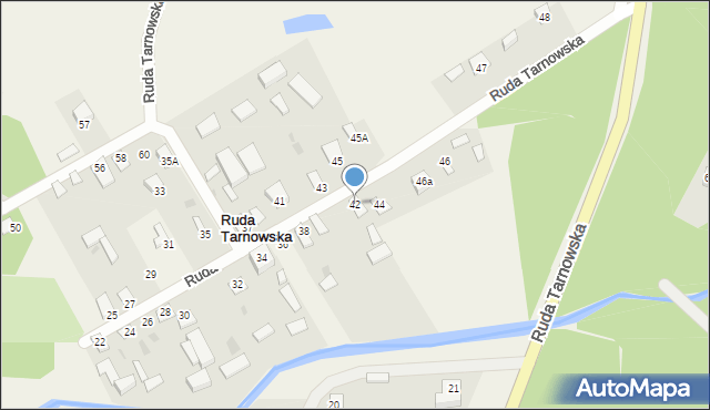 Ruda Tarnowska, Ruda Tarnowska, 42, mapa Ruda Tarnowska