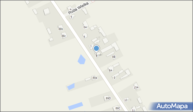 Ruda Wielka, Ruda Wielka, 8, mapa Ruda Wielka